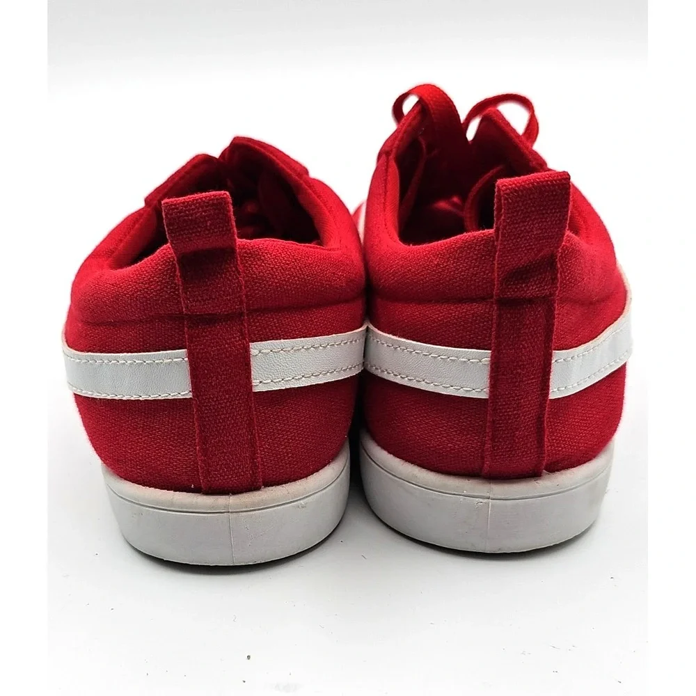 Just Be Womens Size 8 Red Canvas Lace Up Sneakers Casual Comfort Shoes